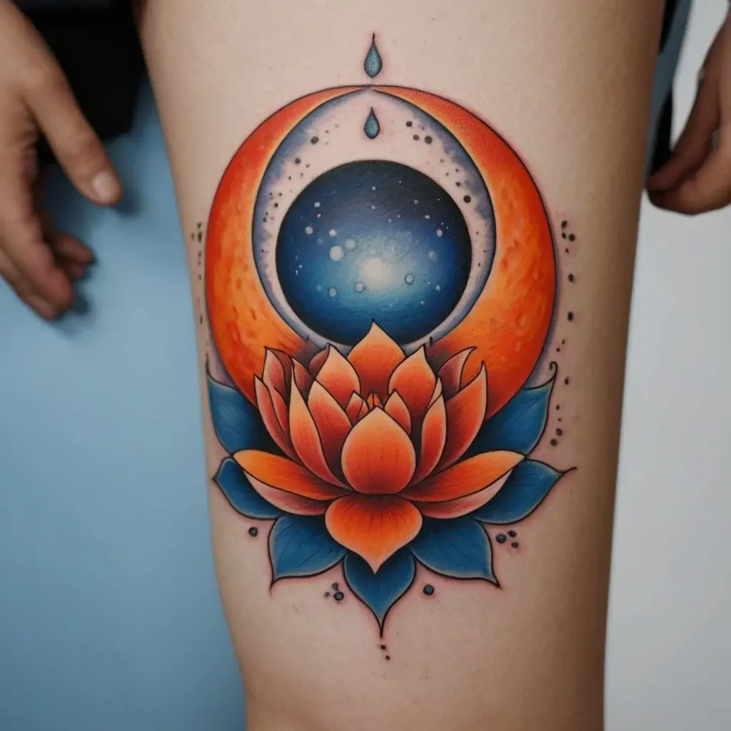 moon and lotus tattoo (17)