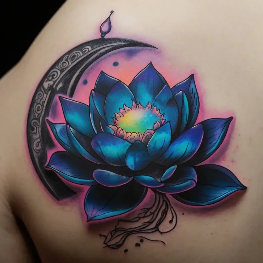 moon and lotus tattoo (20)