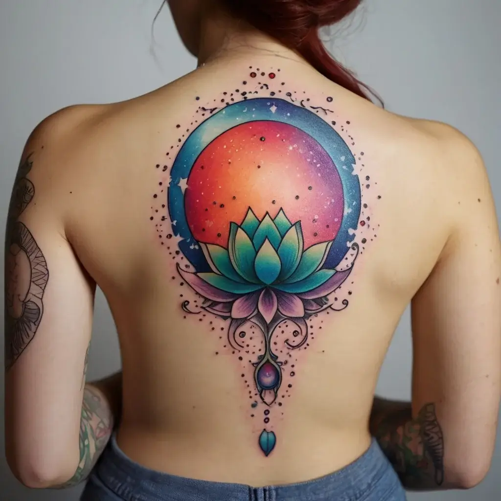 moon and lotus tattoo (24)