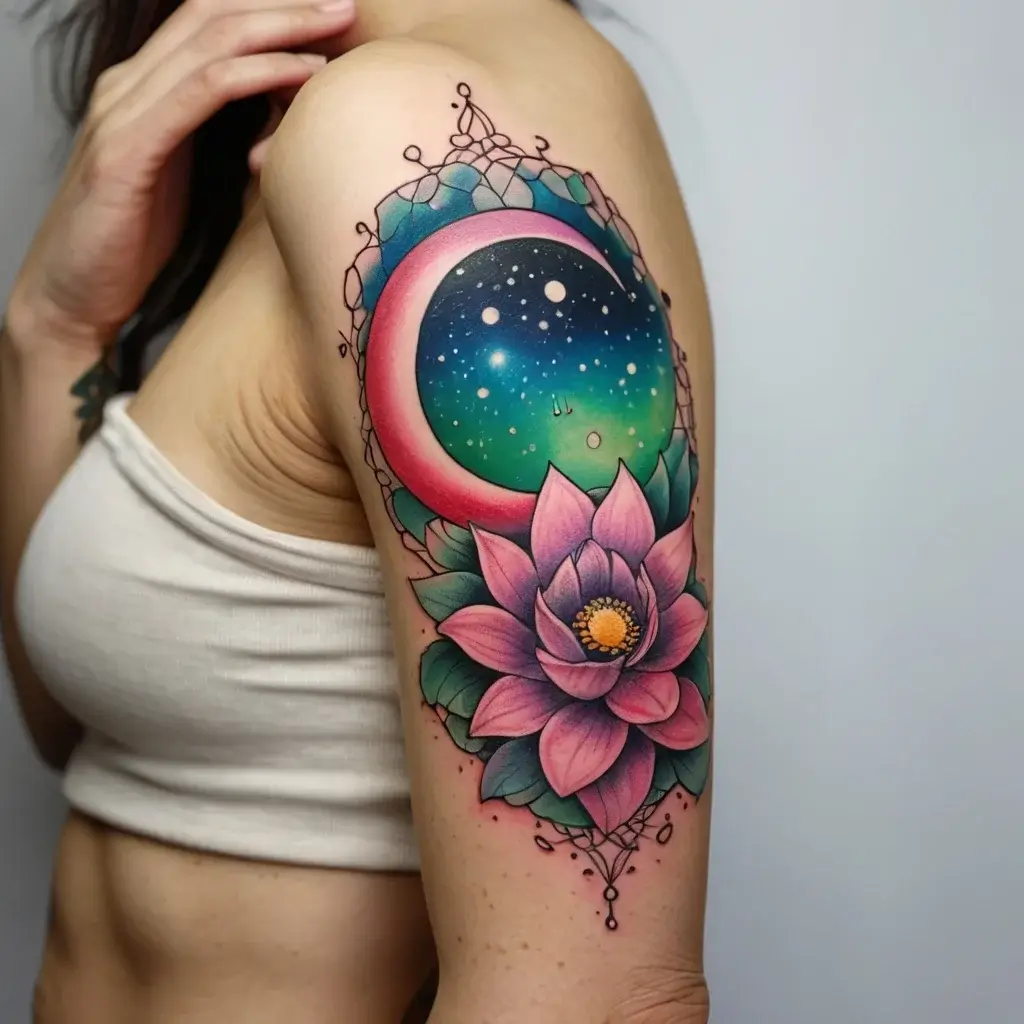 moon and lotus tattoo (25)