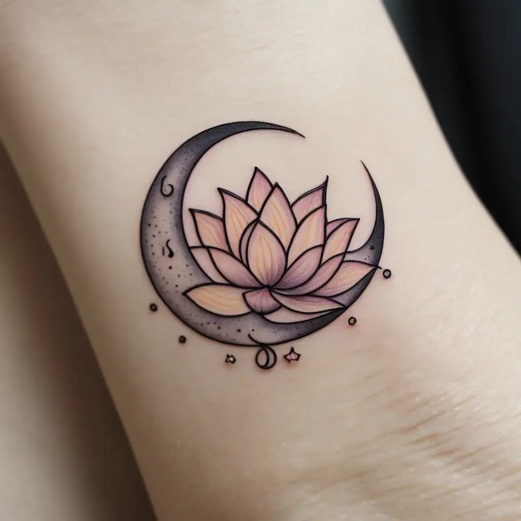 moon and lotus tattoo (3)