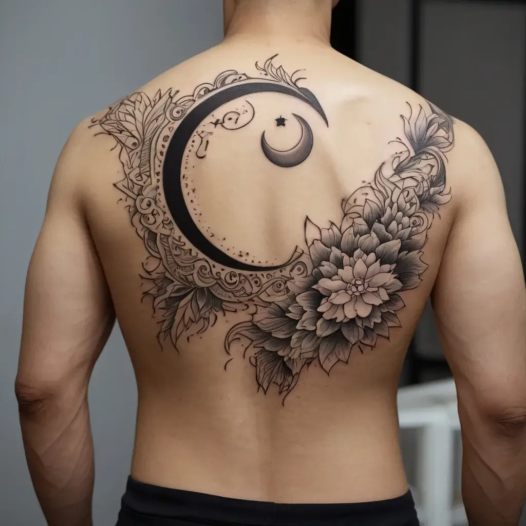 moon and lotus tattoo (31)