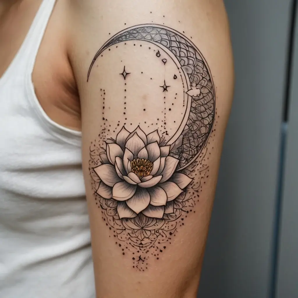 moon and lotus tattoo (34)