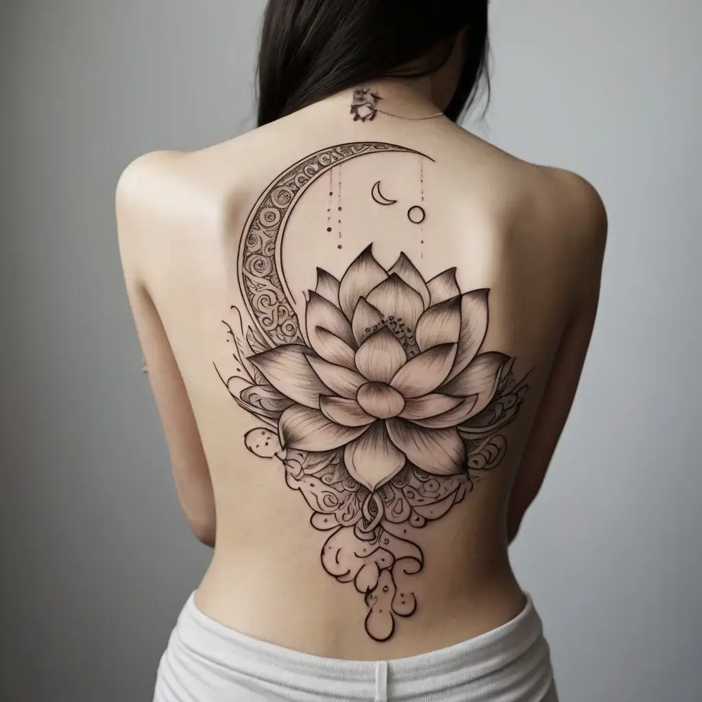 moon and lotus tattoo (36)