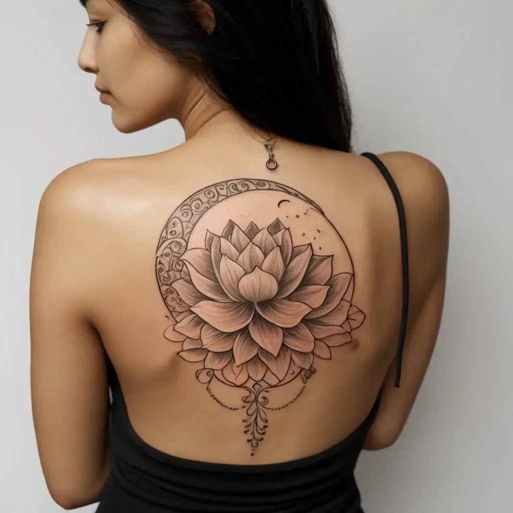 moon and lotus tattoo (42)