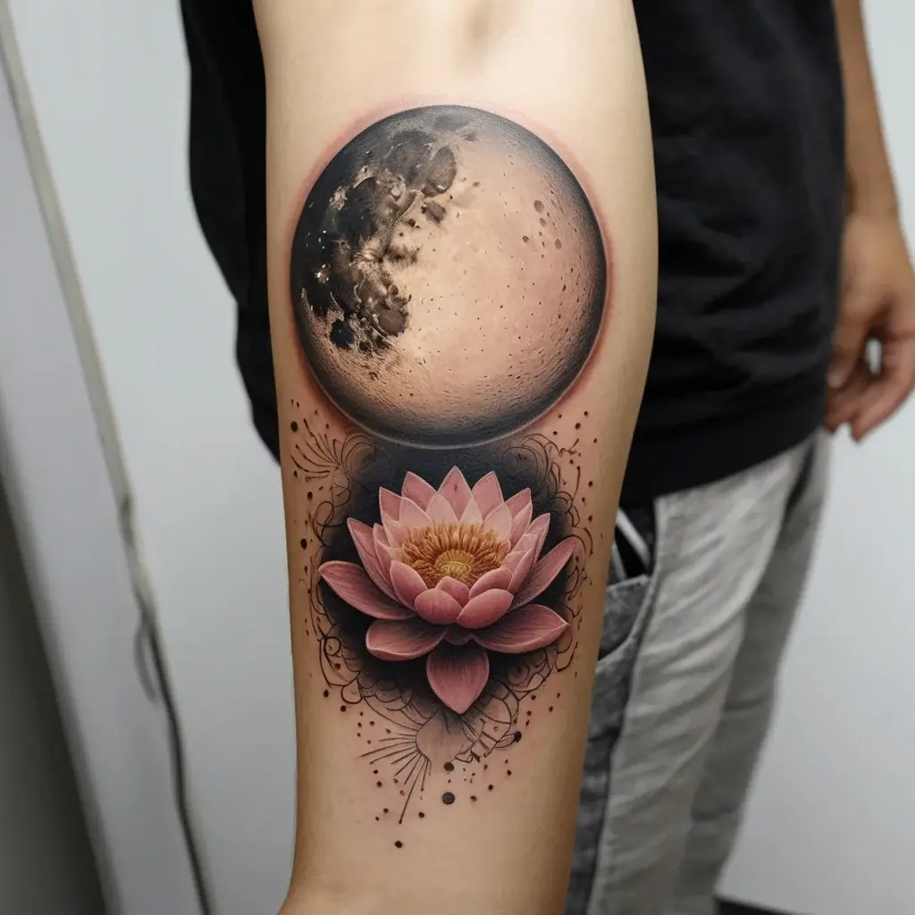 moon and lotus tattoo (44)