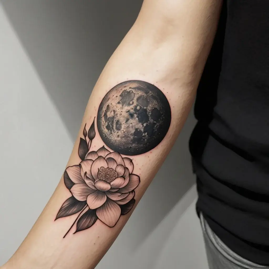 moon and lotus tattoo (45)