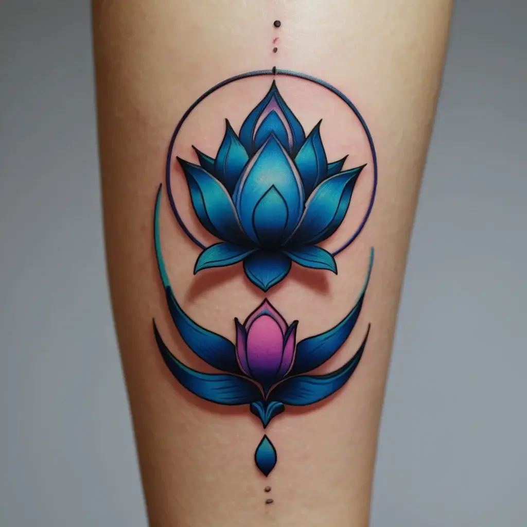 moon and lotus tattoo (46)