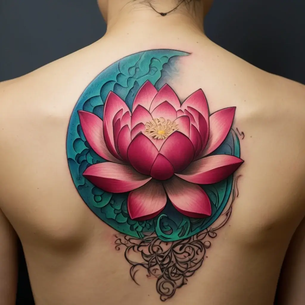 moon and lotus tattoo (48)