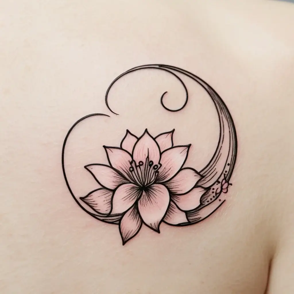 moon and lotus tattoo (5)