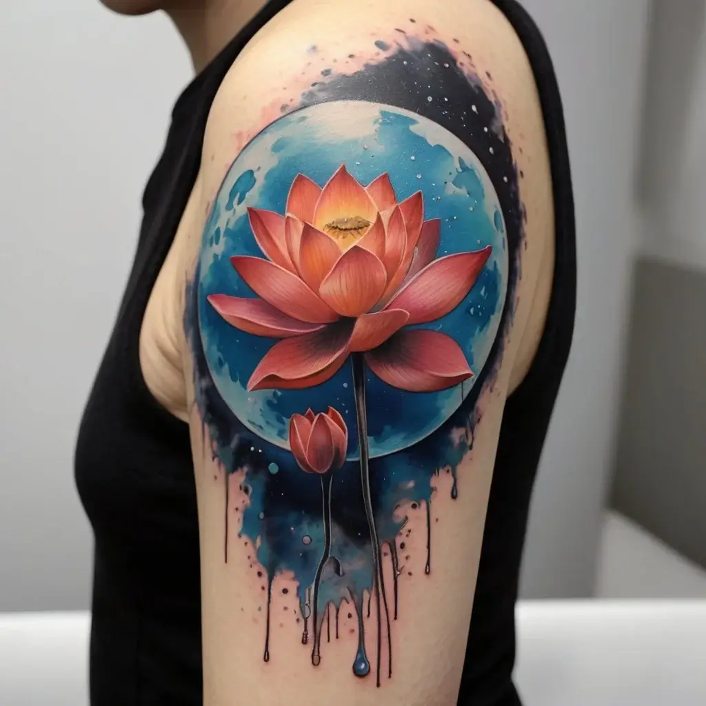 moon and lotus tattoo (54)