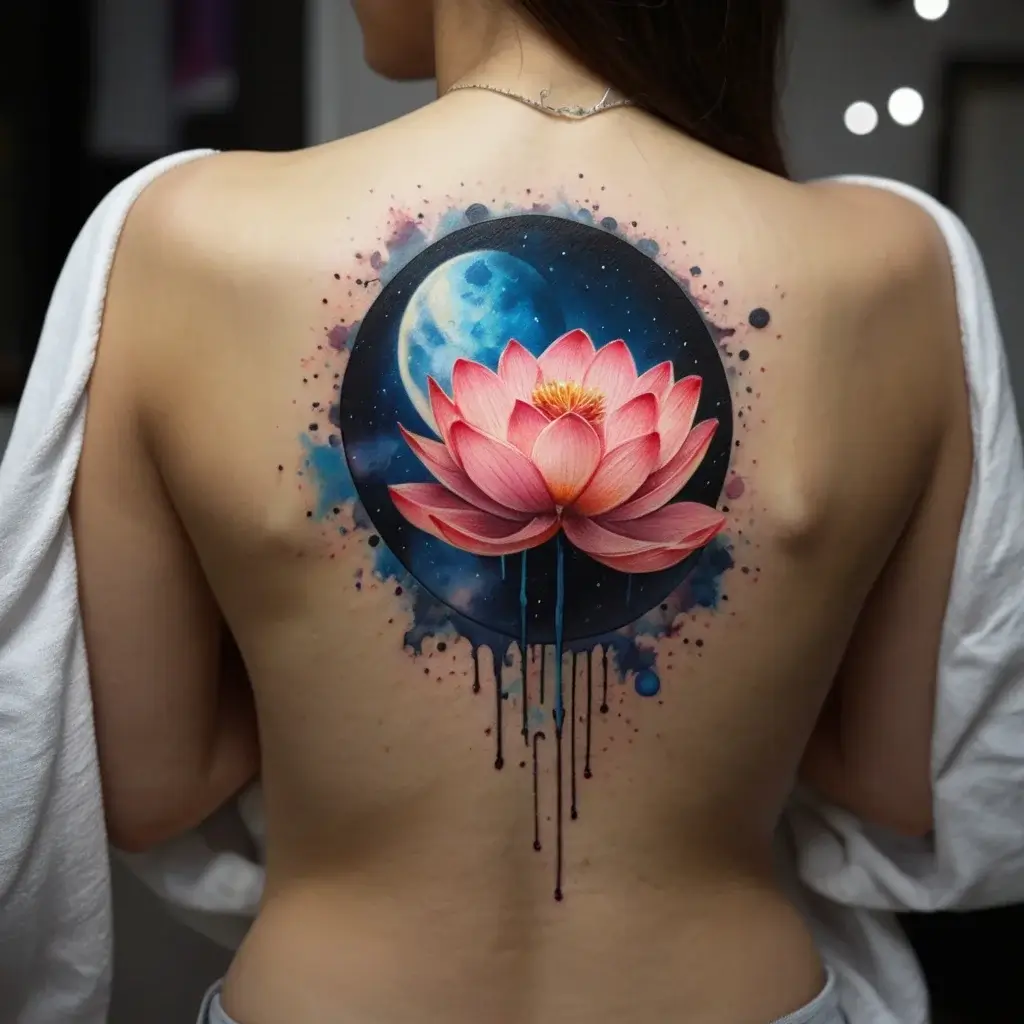 moon and lotus tattoo (55)