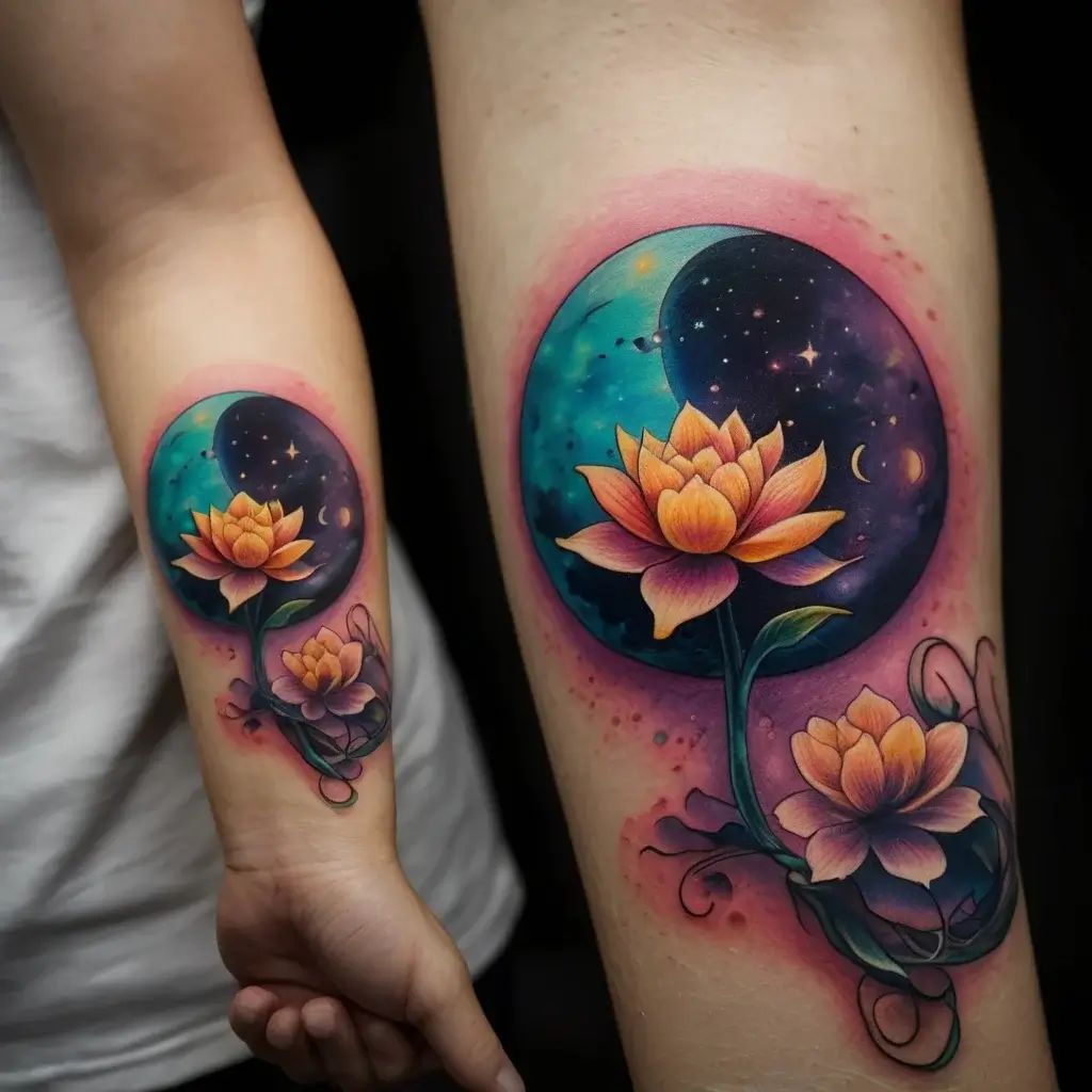 moon and lotus tattoo (56)