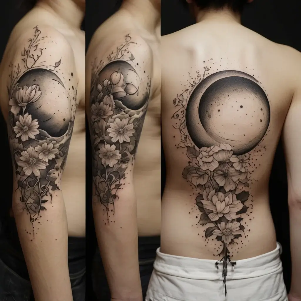 moon and lotus tattoo (58)