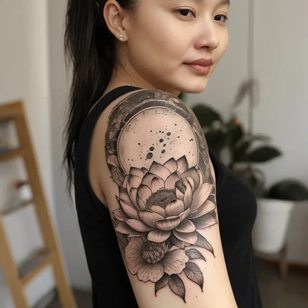 moon and lotus tattoo (59)