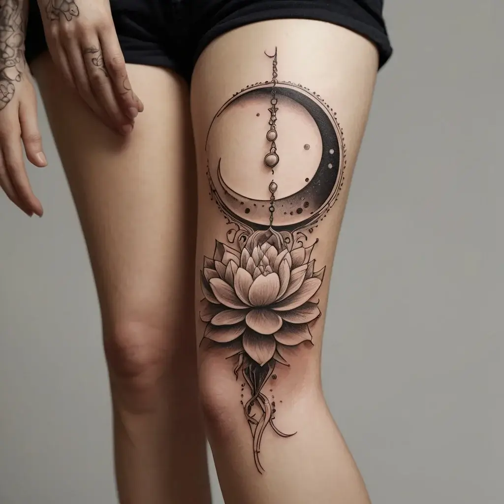 moon and lotus tattoo (61)