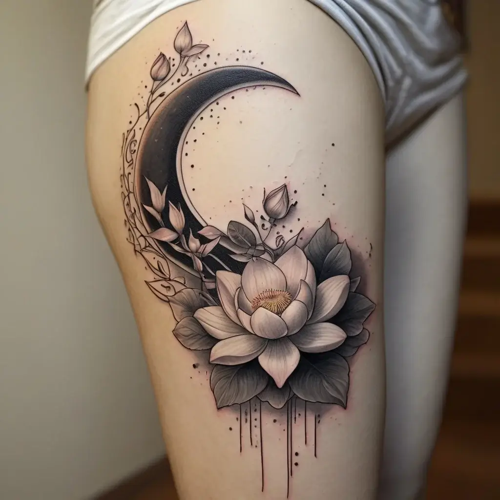 moon and lotus tattoo (62)