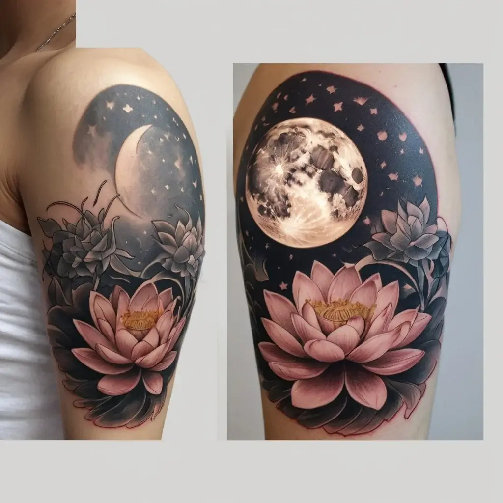 moon and lotus tattoo (64)