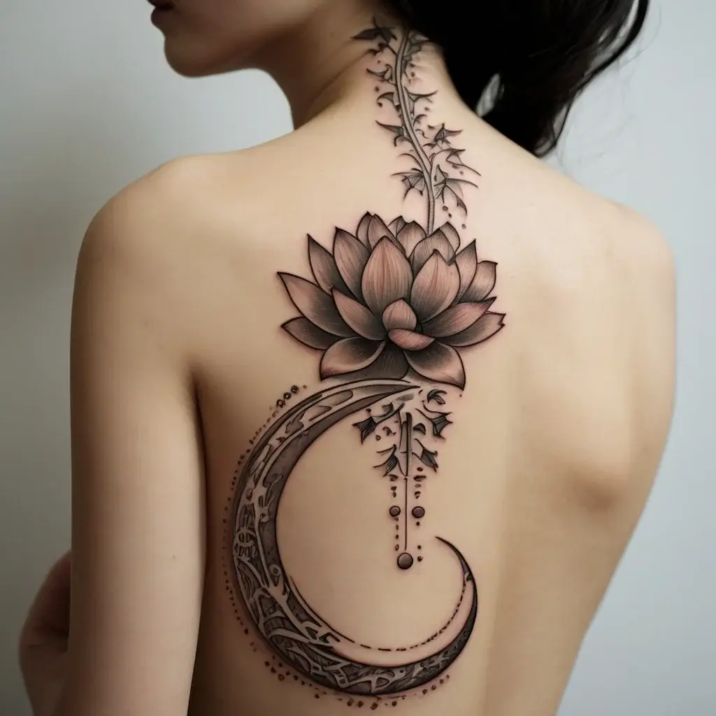 moon and lotus tattoo (65)