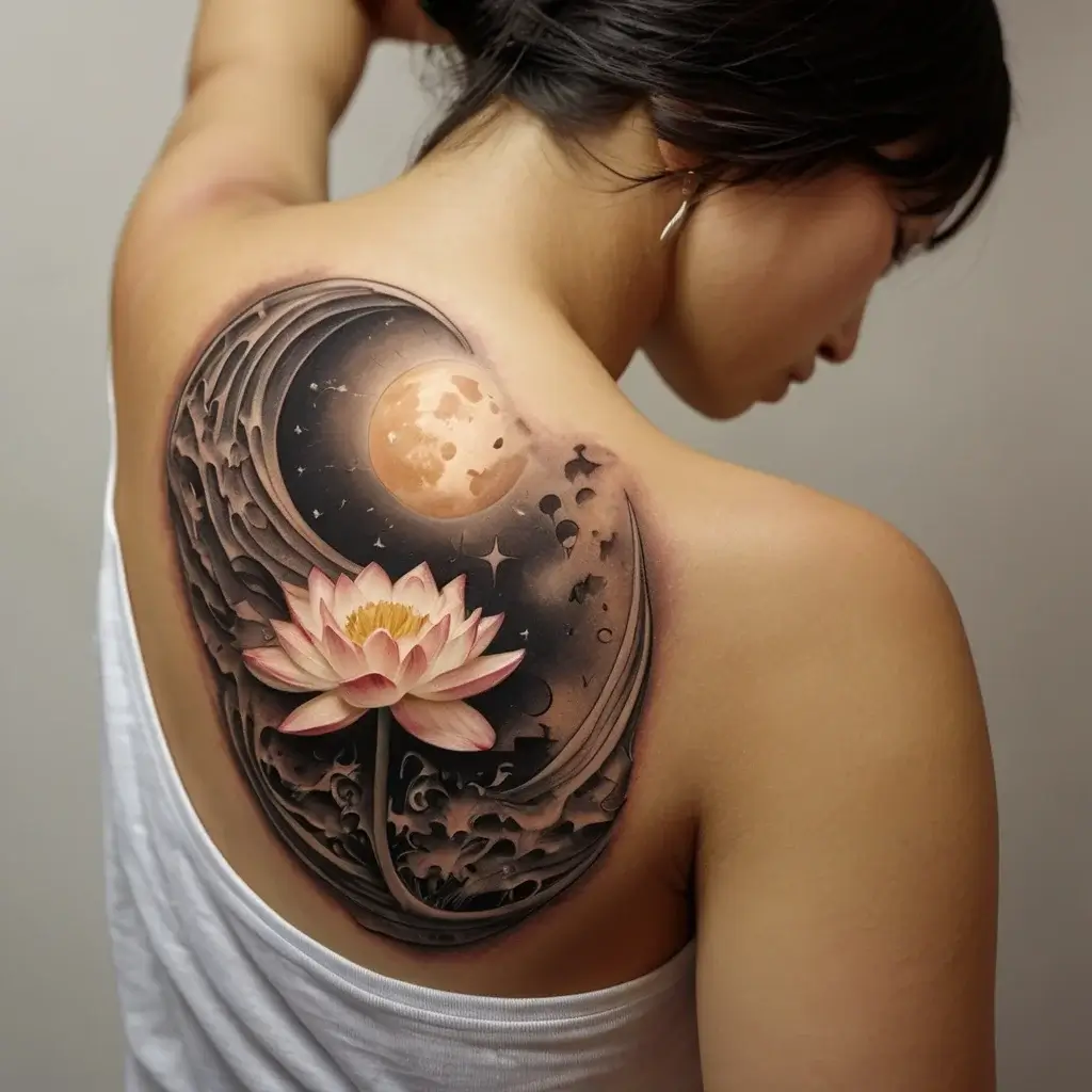 moon and lotus tattoo (68)