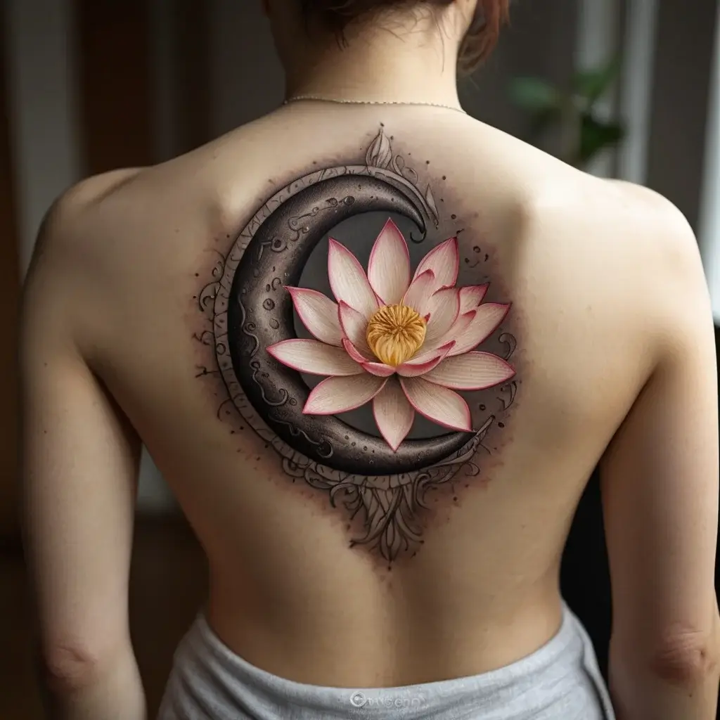 moon and lotus tattoo (69)