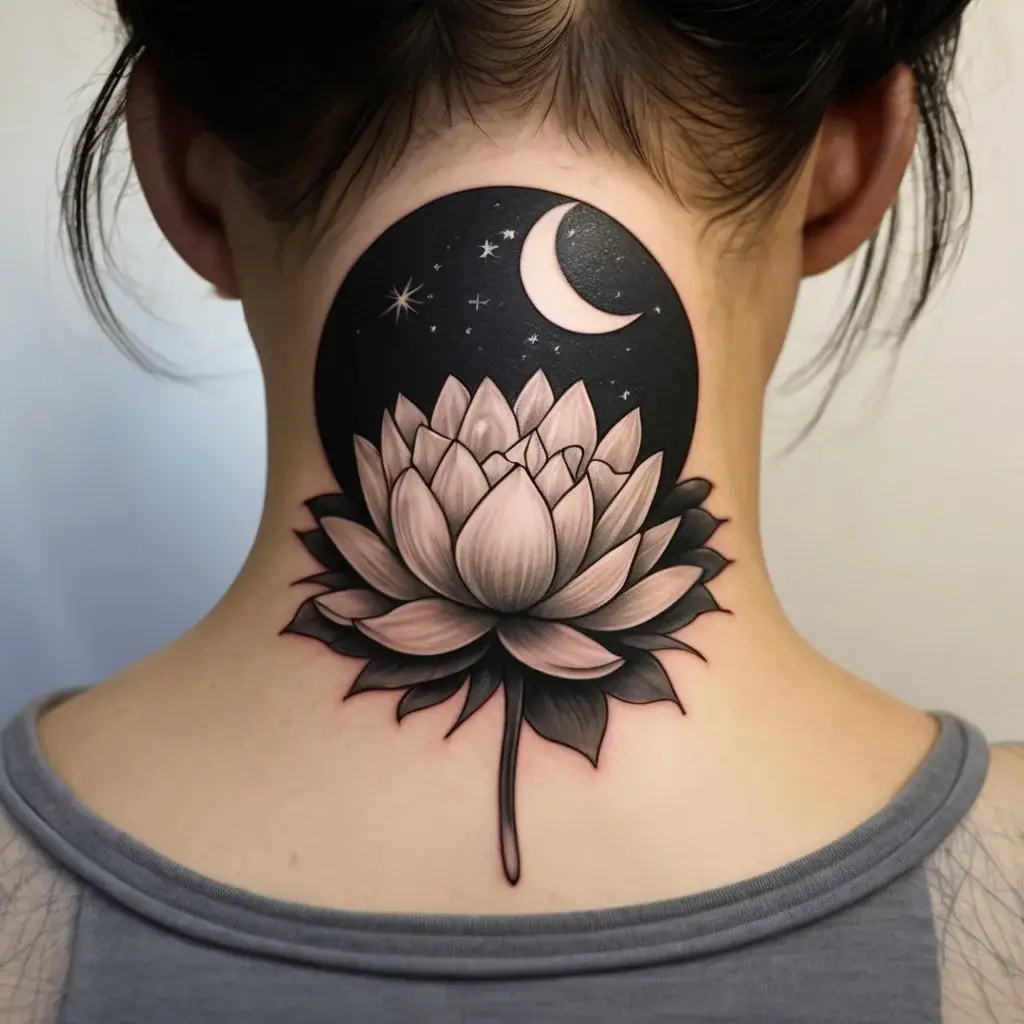 moon and lotus tattoo (71)