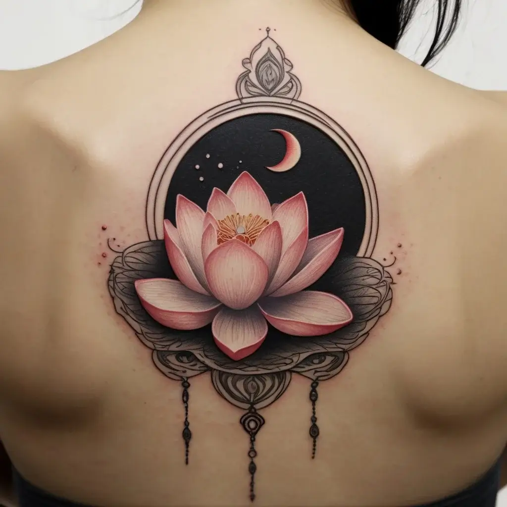 moon and lotus tattoo (72)