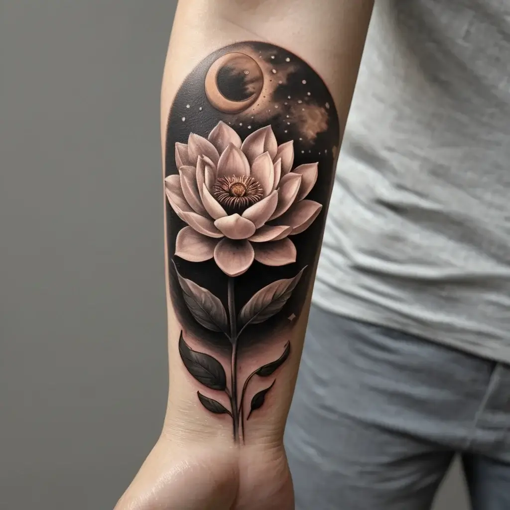 moon and lotus tattoo (73)