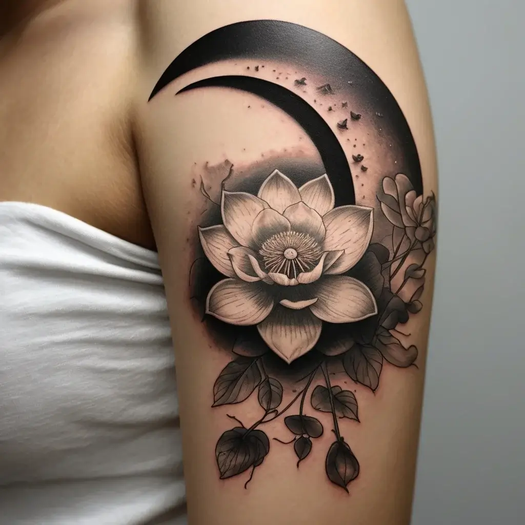 moon and lotus tattoo (77)