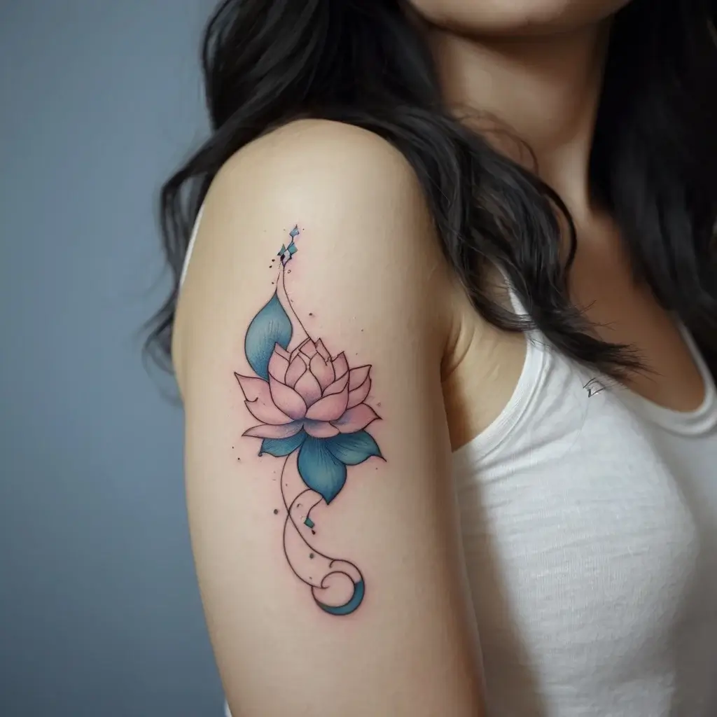 moon and lotus tattoo (8)