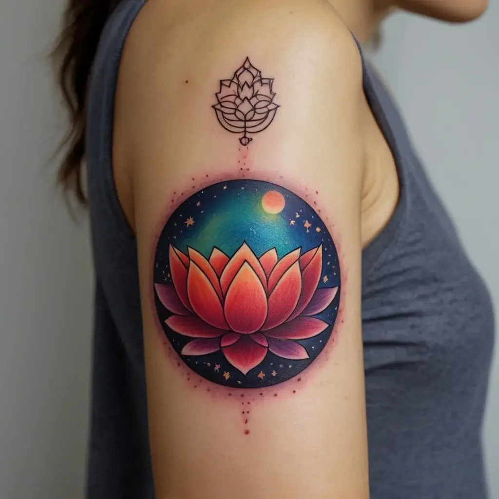 moon and lotus tattoo (82)