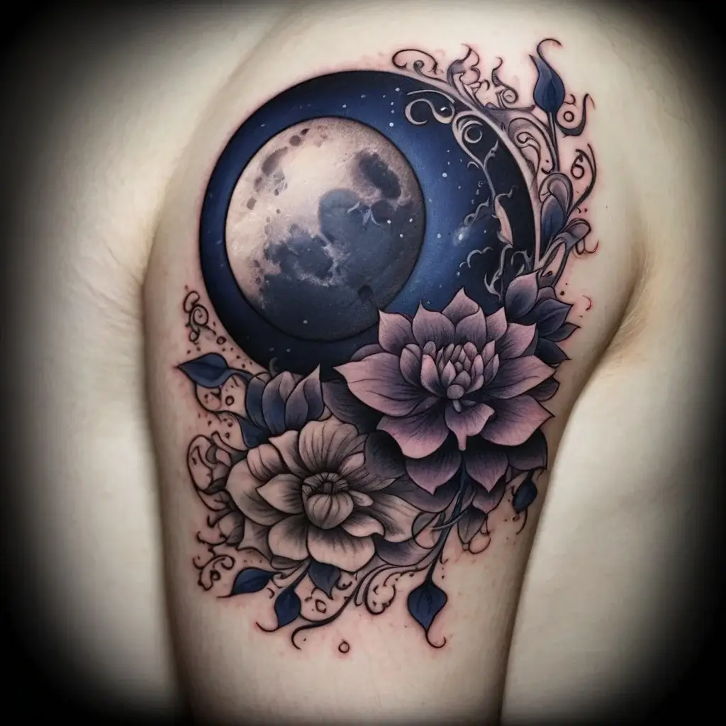 moon and lotus tattoo (87)