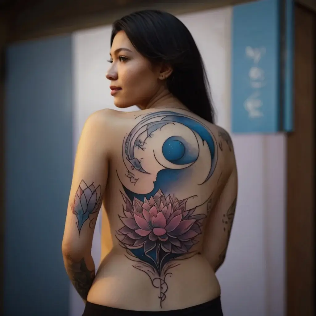 moon and lotus tattoo (89)