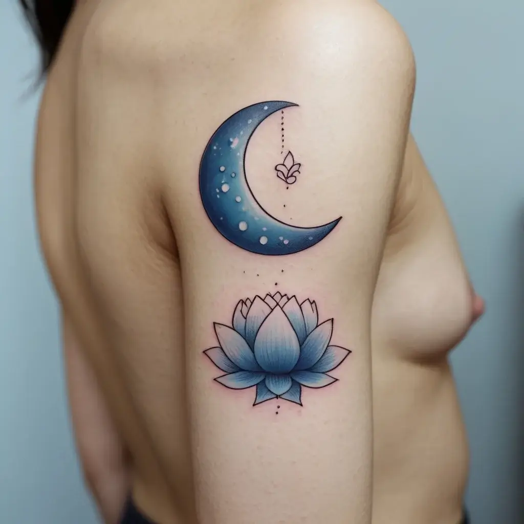 moon and lotus tattoo (9)