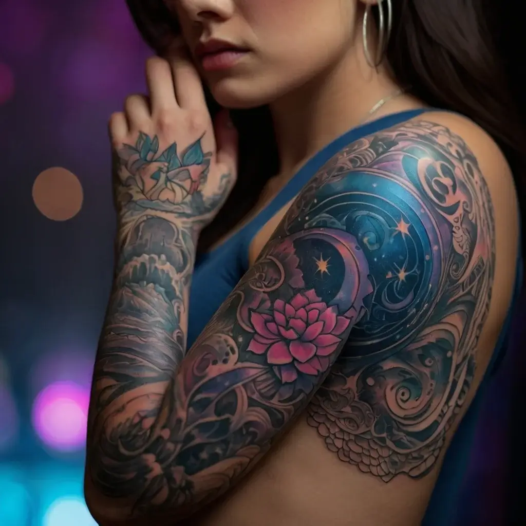 moon and lotus tattoo (94)