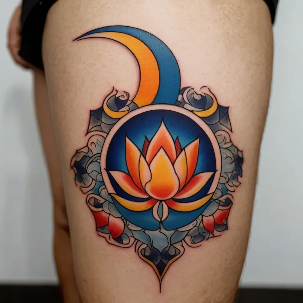 moon and lotus tattoo (96)