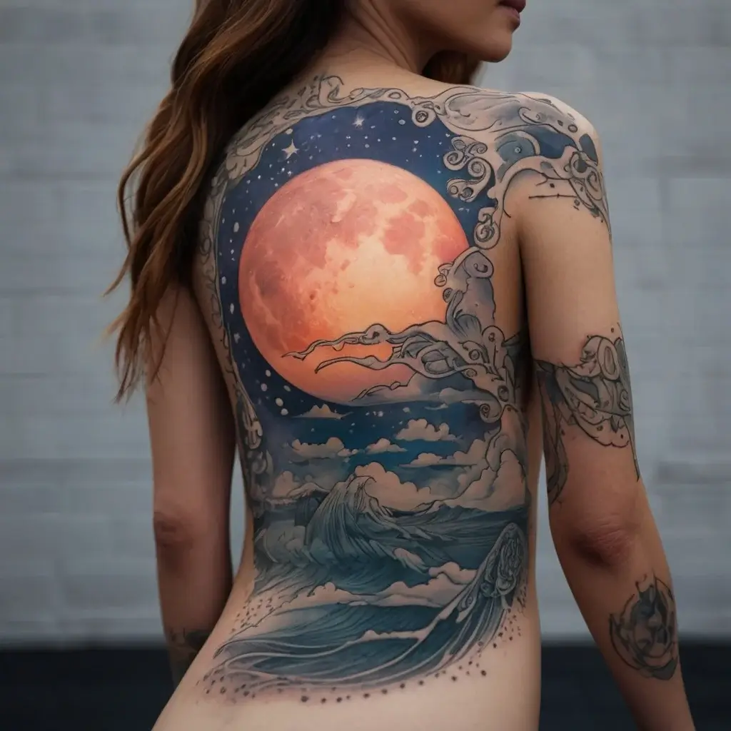 moon and lotus tattoo (98)