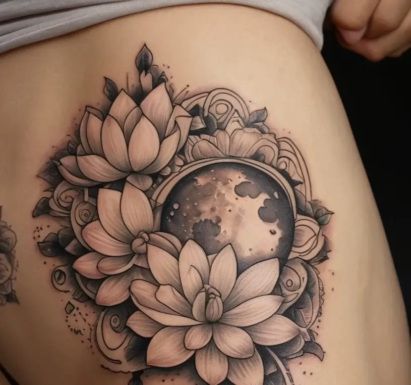 moon and lotus tattoo (99)