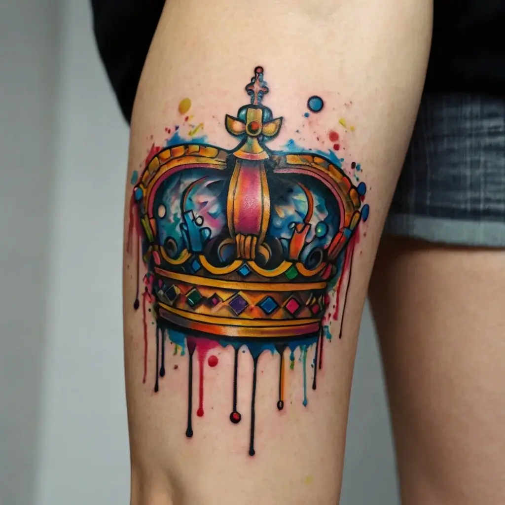 queen's crown tattoos (42)