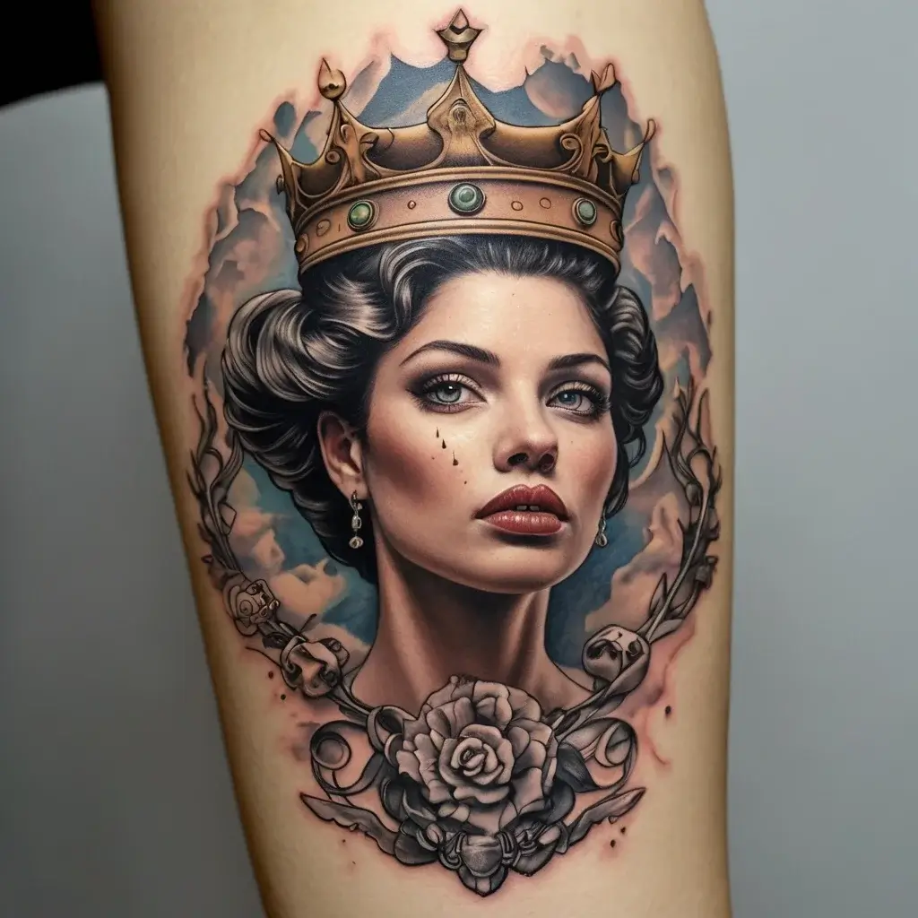 queen's crown tattoos (72)