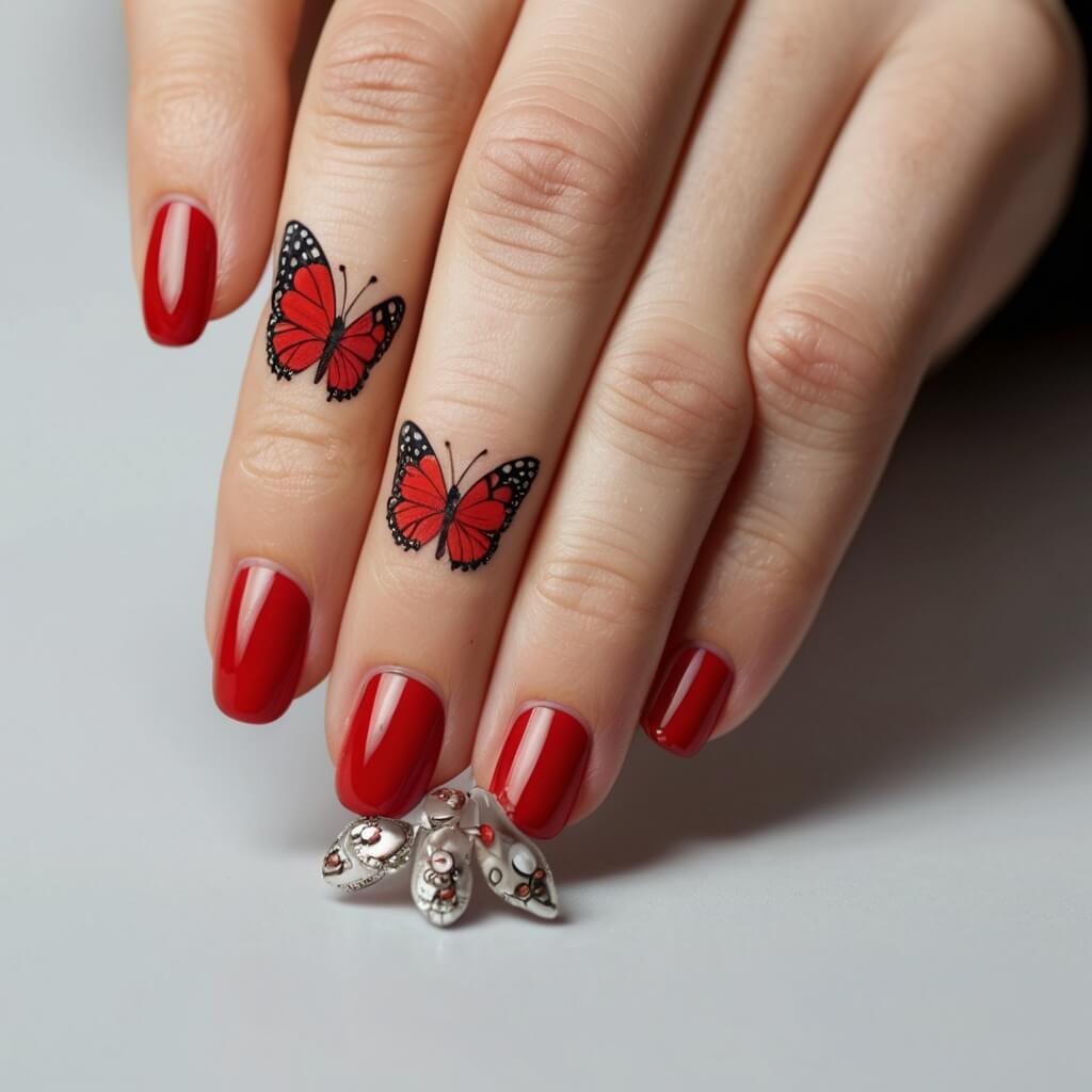 red butterfly tattoo (10)