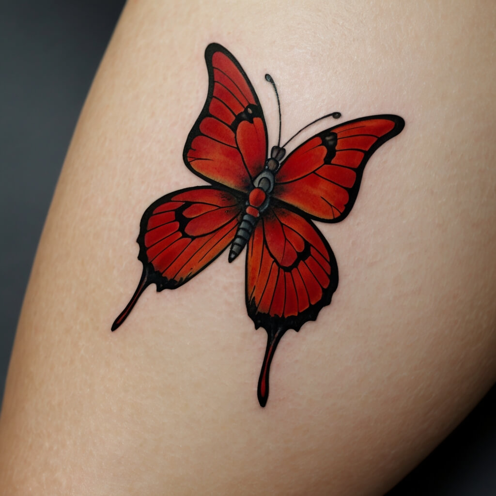 red butterfly tattoo (11)