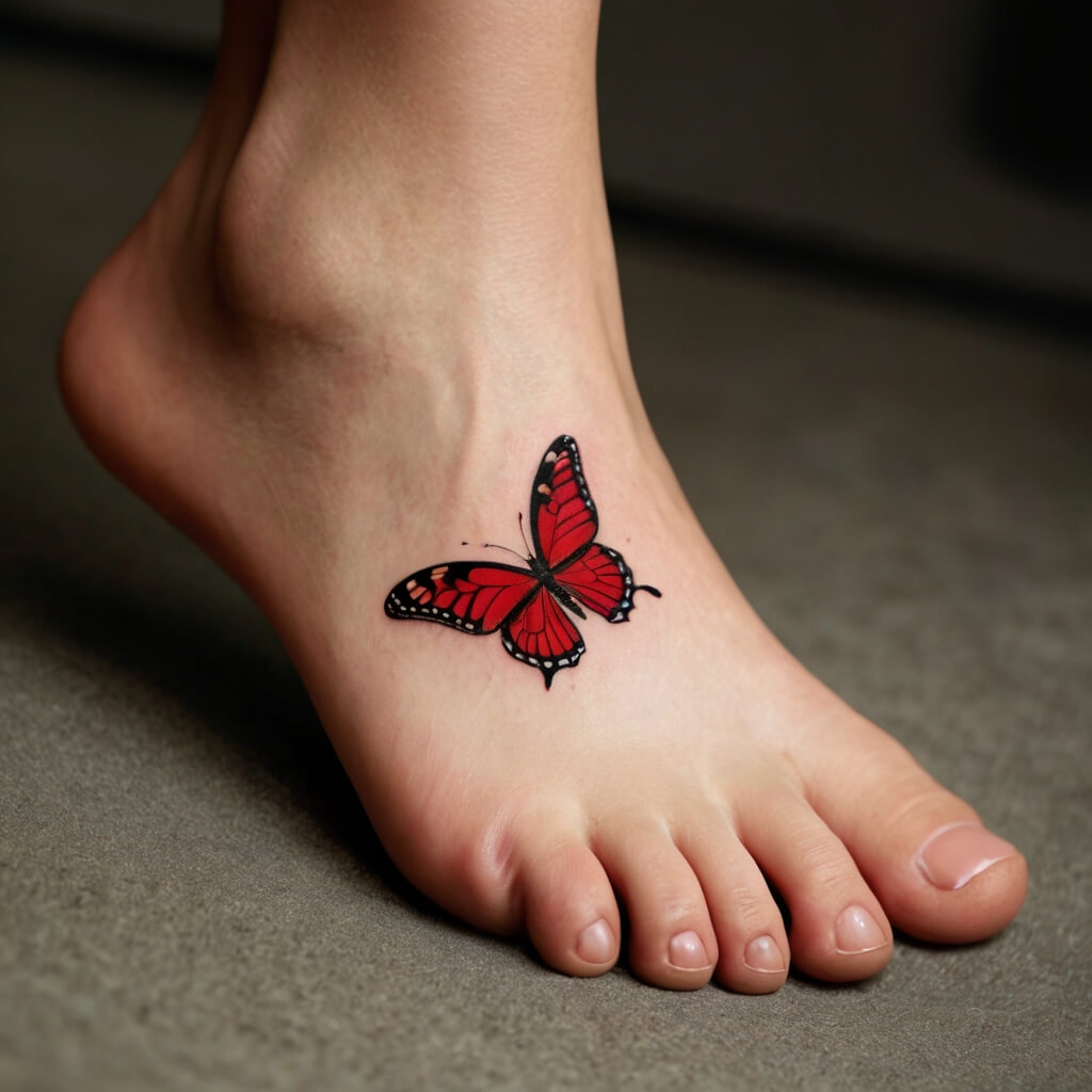 red butterfly tattoo (12)