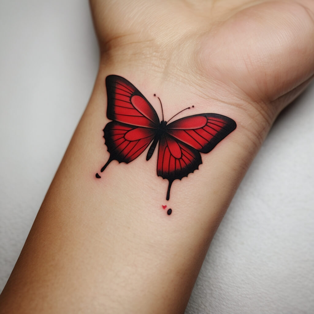 red butterfly tattoo (18)