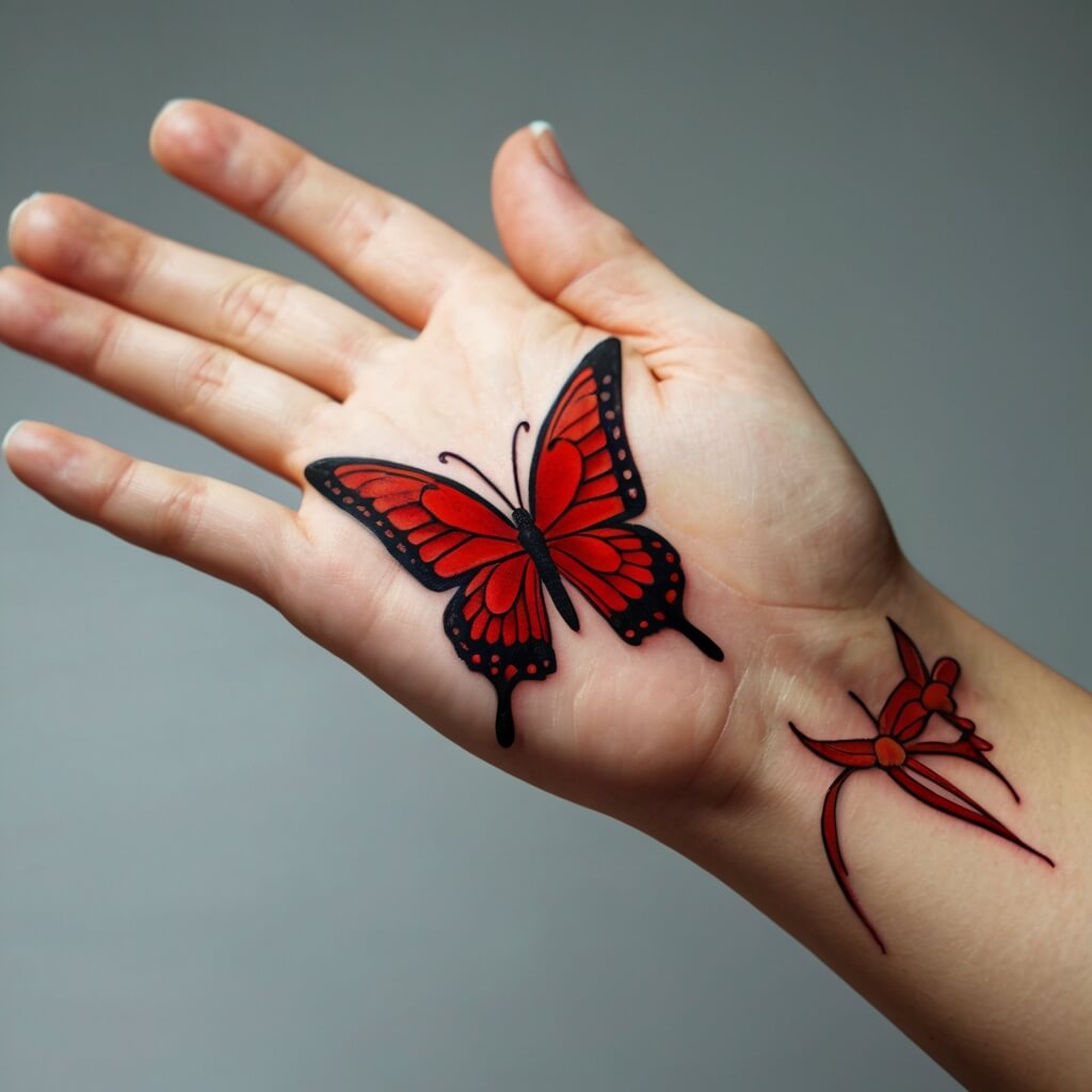 red butterfly tattoo (19)