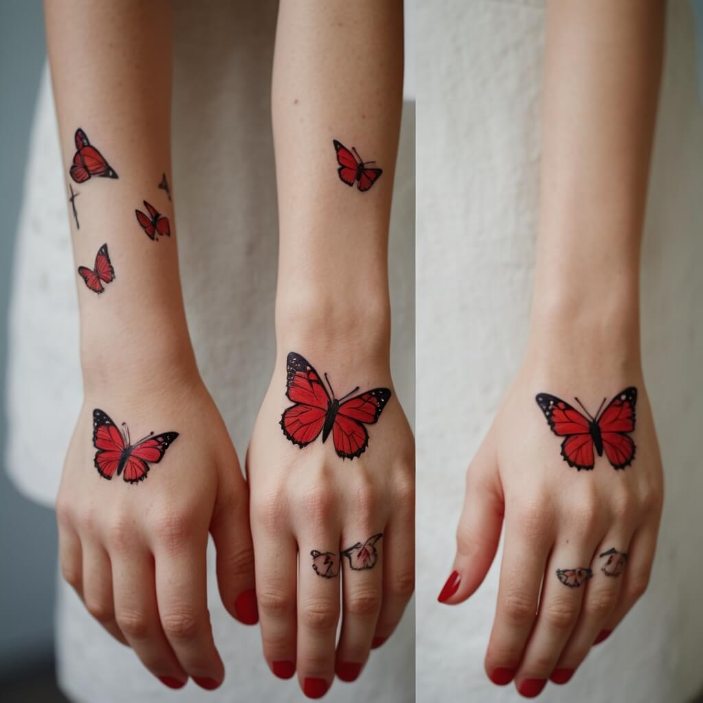 red butterfly tattoo (2)