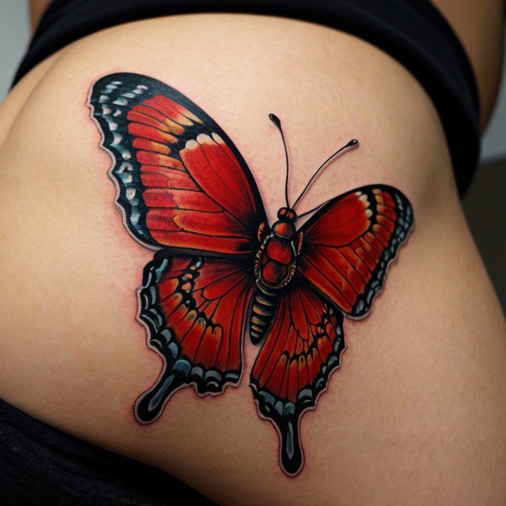 red butterfly tattoo (20)