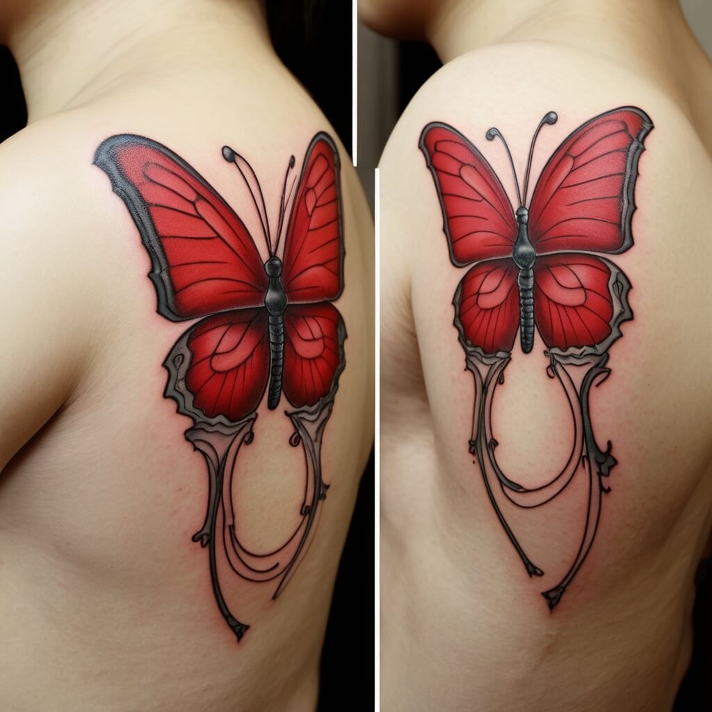 red butterfly tattoo (21)