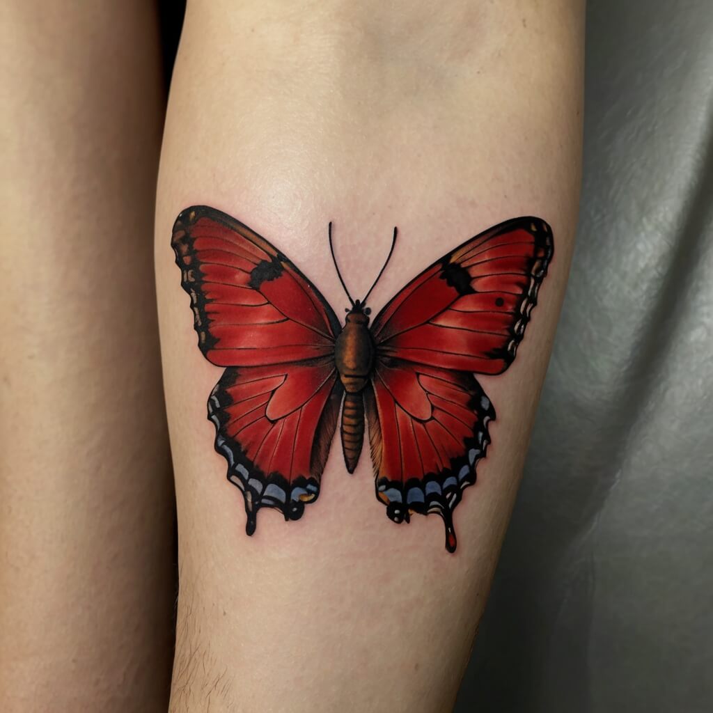 red butterfly tattoo (23)