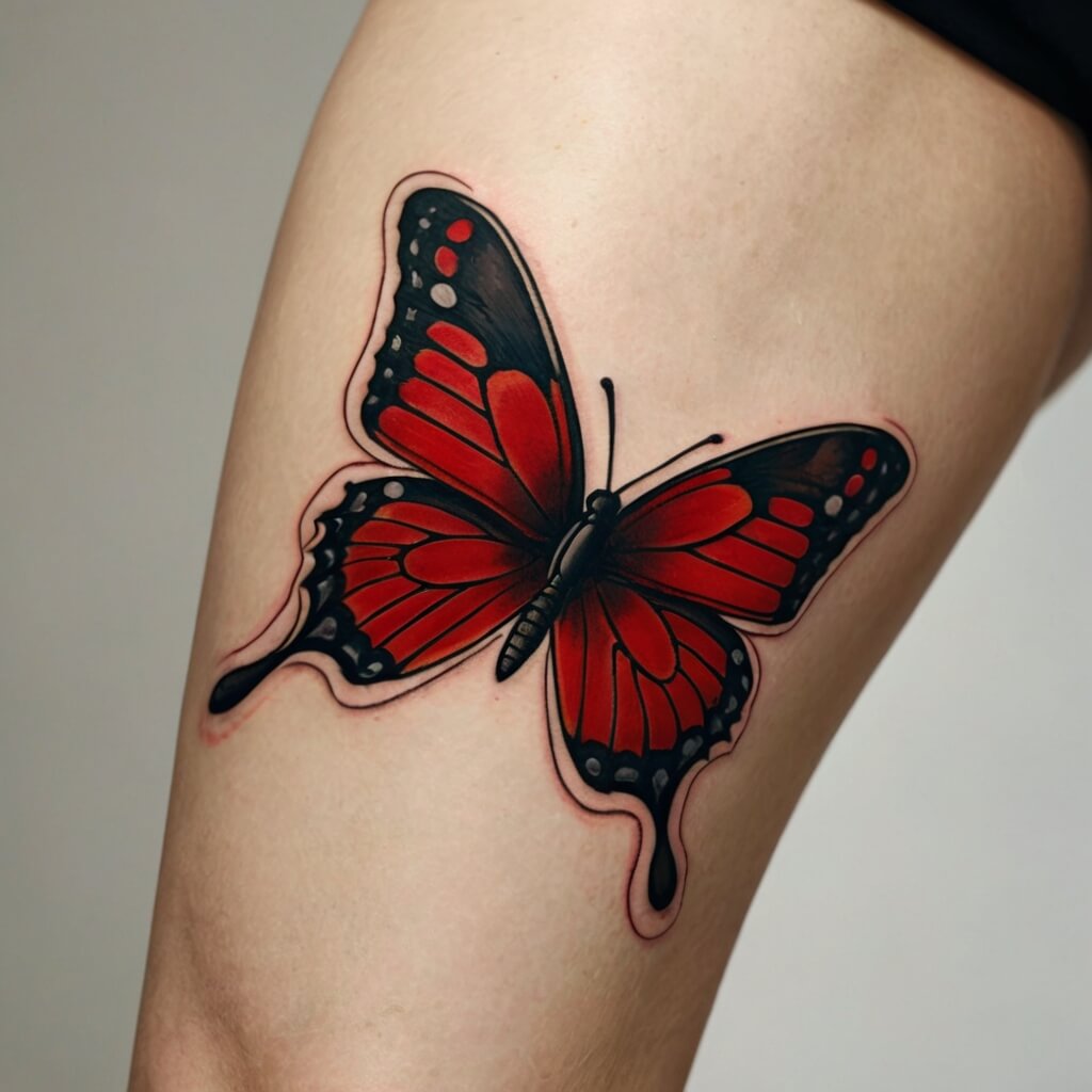 red butterfly tattoo (25)